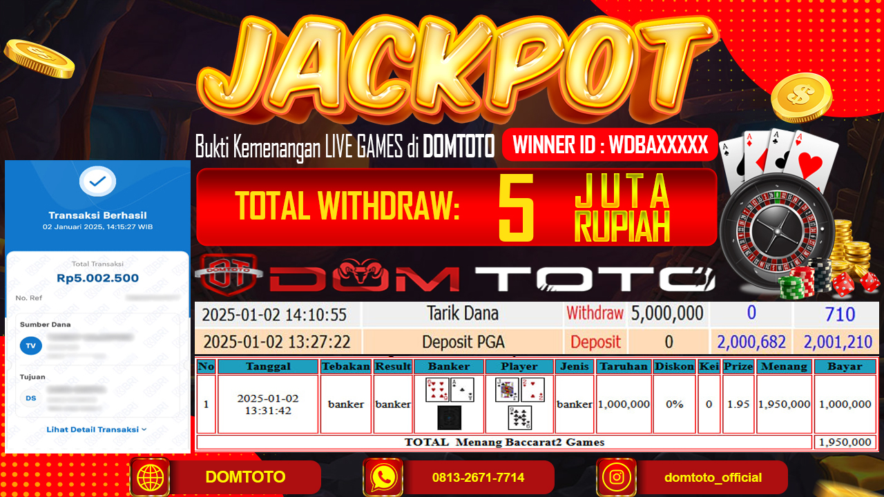 JACKPOT LIVE GAMES BACCARAT3 1 JANUARI 2024